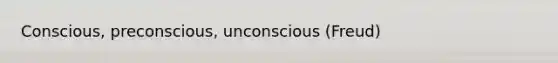 Conscious, preconscious, unconscious (Freud)