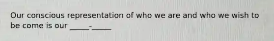 Our conscious representation of who we are and who we wish to be come is our _____-_____