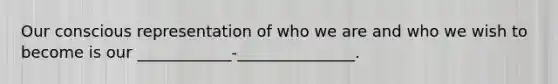 Our conscious representation of who we are and who we wish to become is our ____________-_______________.