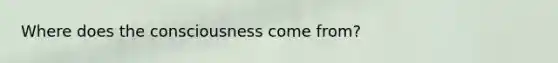 Where does the consciousness come from?