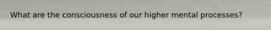 What are the consciousness of our higher mental processes?