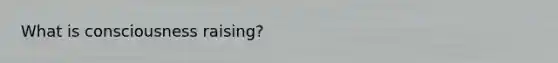 What is consciousness raising?