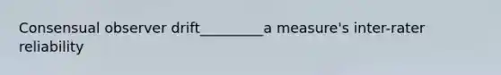 Consensual observer drift_________a measure's inter-rater reliability