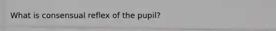 What is consensual reflex of the pupil?