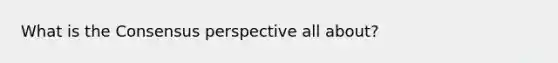 What is the Consensus perspective all about?