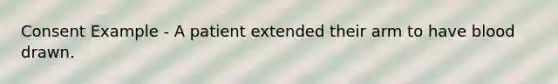 Consent Example - A patient extended their arm to have blood drawn.