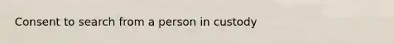 Consent to search from a person in custody