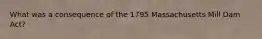 What was a consequence of the 1795 Massachusetts Mill Dam Act?