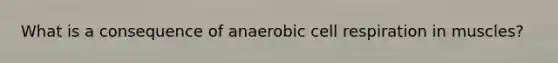 What is a consequence of anaerobic cell respiration in muscles?