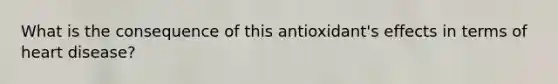 What is the consequence of this antioxidant's effects in terms of heart disease?