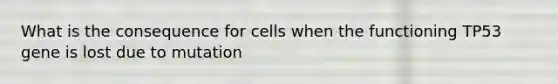 What is the consequence for cells when the functioning TP53 gene is lost due to mutation