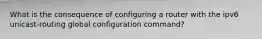 What is the consequence of configuring a router with the ipv6 unicast-routing global configuration command?