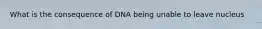 What is the consequence of DNA being unable to leave nucleus