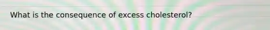 What is the consequence of excess cholesterol?