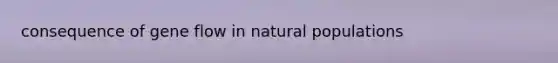 consequence of gene flow in natural populations