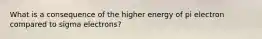 What is a consequence of the higher energy of pi electron compared to sigma electrons?