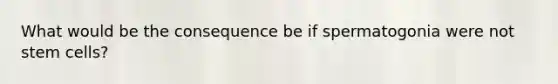 What would be the consequence be if spermatogonia were not stem cells?