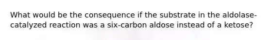 What would be the consequence if the substrate in the aldolase-catalyzed reaction was a six-carbon aldose instead of a ketose?