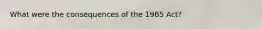 What were the consequences of the 1965 Act?