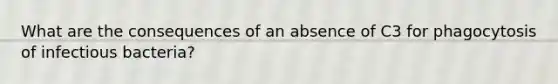 What are the consequences of an absence of C3 for phagocytosis of infectious bacteria?