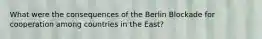 What were the consequences of the Berlin Blockade for cooperation among countries in the East?