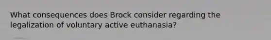 What consequences does Brock consider regarding the legalization of voluntary active euthanasia?