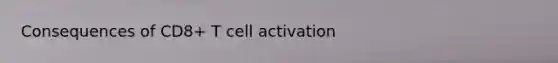 Consequences of CD8+ T cell activation