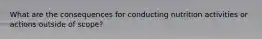 What are the consequences for conducting nutrition activities or actions outside of scope?