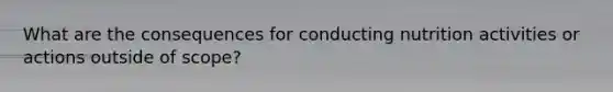 What are the consequences for conducting nutrition activities or actions outside of scope?