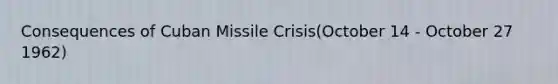 Consequences of Cuban Missile Crisis(October 14 - October 27 1962)