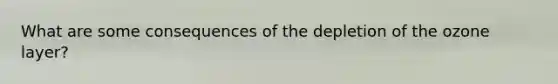 What are some consequences of the depletion of the ozone layer?
