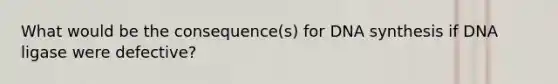 What would be the consequence(s) for DNA synthesis if DNA ligase were defective?