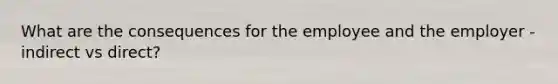 What are the consequences for the employee and the employer - indirect vs direct?