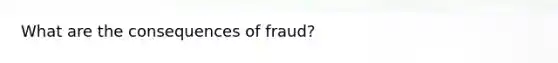 What are the consequences of fraud?