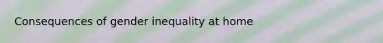 Consequences of gender inequality at home