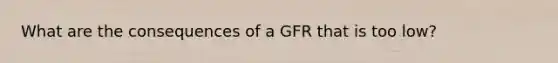 What are the consequences of a GFR that is too low?