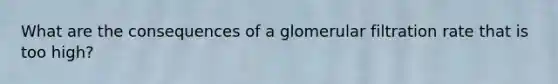 What are the consequences of a glomerular filtration rate that is too high?