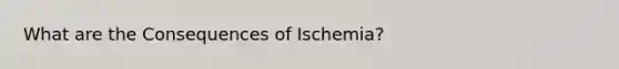 What are the Consequences of Ischemia?