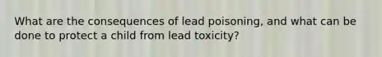 What are the consequences of lead poisoning, and what can be done to protect a child from lead toxicity?