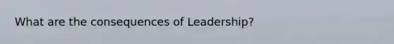 What are the consequences of Leadership?