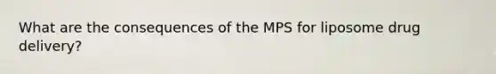 What are the consequences of the MPS for liposome drug delivery?