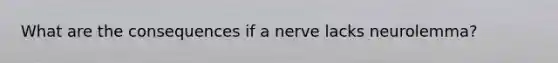 What are the consequences if a nerve lacks neurolemma?