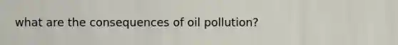 what are the consequences of oil pollution?