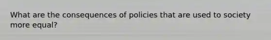 What are the consequences of policies that are used to society more equal?