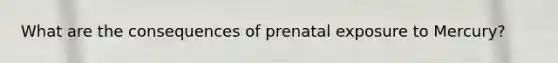 What are the consequences of prenatal exposure to Mercury?