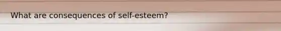 What are consequences of self-esteem?