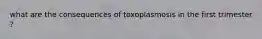 what are the consequences of toxoplasmosis in the first trimester ?