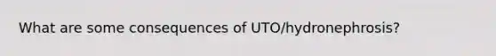 What are some consequences of UTO/hydronephrosis?