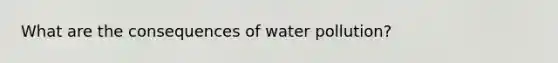 What are the consequences of water pollution?