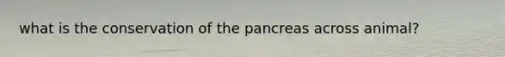 what is the conservation of the pancreas across animal?